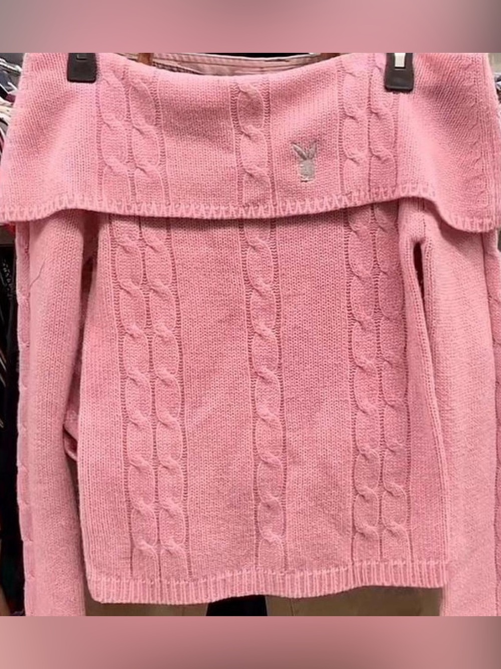 Rare Y2K playboy off the shoulder sweater